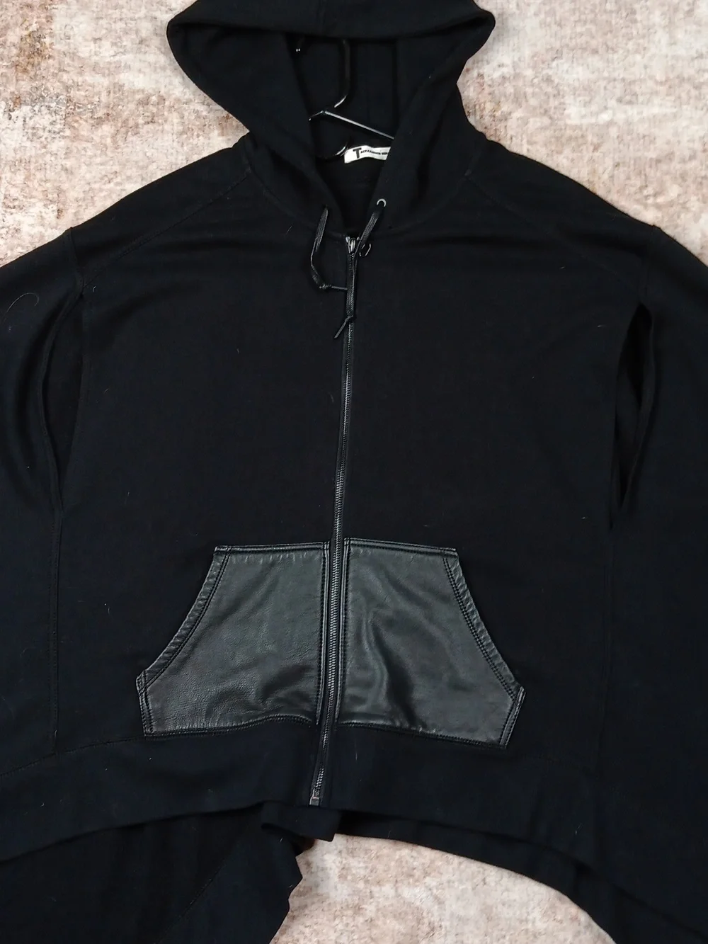 Alexander Wang Black Hoodie Poncho Pullover Cape Womens Size Small - Picture 3 of 12